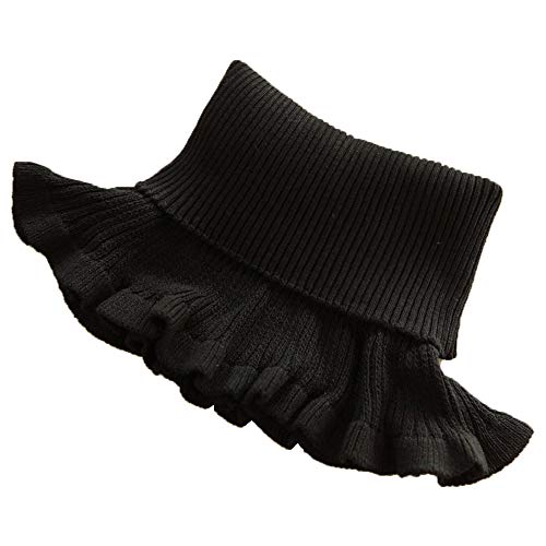 High Grade Turtleneck Dickey Collar Knitted Fake Collar Black - Main Image
