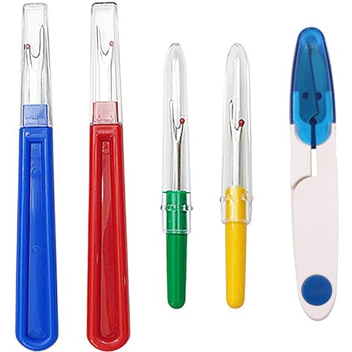 5 Pièces Decoud Vite et Coupe Fil Couture Kit, Decouseur Fil Couture avec un Petit Ciseaux - Decoud Vite pour couture, travaux manuels, travaux manuels
