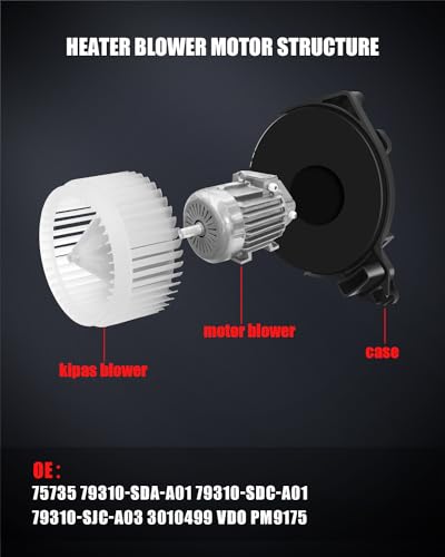 Image of AC Heater Blower Motor Compatible for Acura for RDX 2015-2017 for Acura for ILX 2014-2015, HVAC Blower Motor Assembly Replace# 75735 79310-SDA-A01