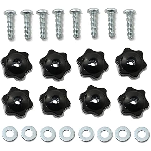 T-Track Knob Pro Bamboo Kitchen 8 Set Hex Head Manual Nut with Full Thread Outer Bolts and Washers, Galvanized Iron Screw 1/4-20x1-1/2",1/4" Nut Plus, 1/4" Flat Washer Cover