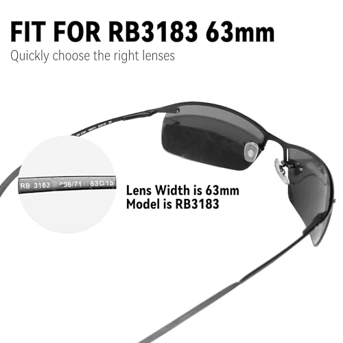 Replacement Lenses for Ray-Ban RB3183 63mm Sunglasses2