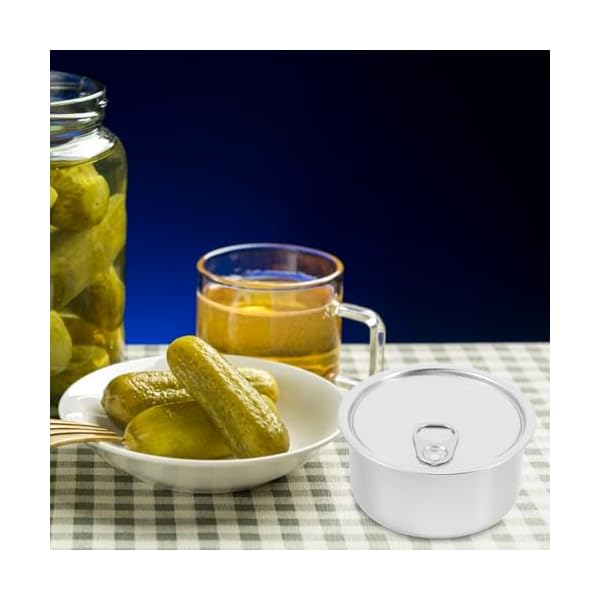 iplusmile 180ml Self-seal Tin Can with Lid, 10pcs Press-In Food Container, Empty Pet Food Can Snack Containers, Refillable Airtight Tin for Fish Meat