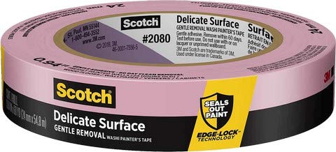 3M 2080-24EC .94" x 60yd (24mm) Scotch Delicate Surface Painters Tape - 24ct. Case