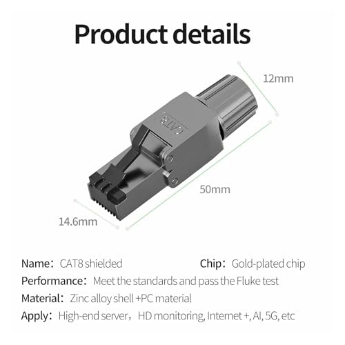 Fiche de terminaison modulaire RJ45 Ethernet Cat7 pour câble blindé