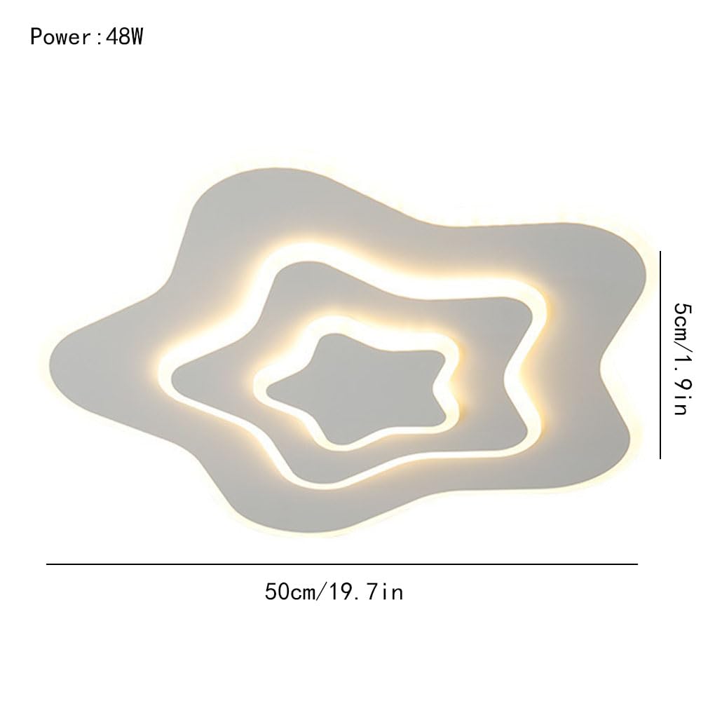 Kreatywna Lampa Do Pokoju Dziecięcego W Kształcie Pięcioramiennej Gwiazdy Zimne Białe Światło, Lampa Sufitowa W Stylu Nordyckim Minimalistycznym Energooszczędna Lampa Emitująca Światło Z Boku STVDEDG