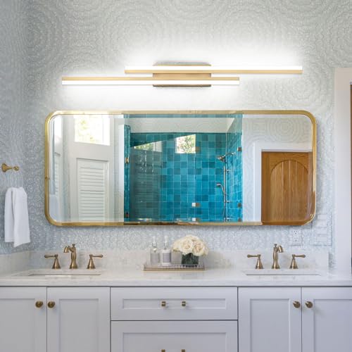 Image of PRESDE 48 Inch LED Bathroom Light Fixtures Over Mirror Brushed Gold Vanity Light Modern Bath Lighting Bar 5CCT