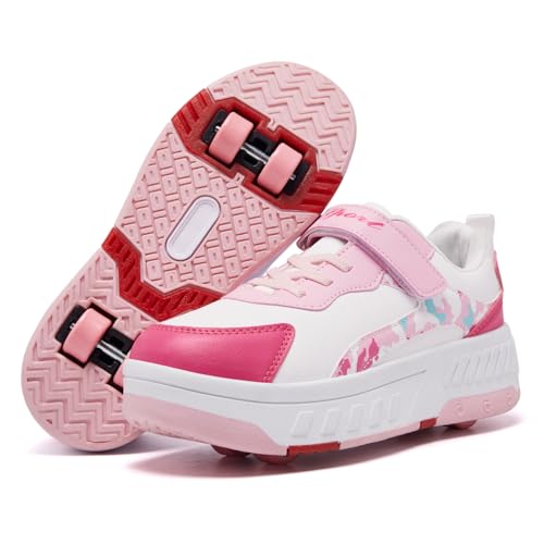 YINGCSM Kinder Schuhe mit Rollen | Abnehmbare...