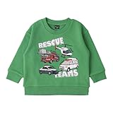 [GrinLab] [グリンラボ] キッズ プリント トレーナー 子供服 長袖 スウェット 男の子 女の子 子供服 トップス リブ ベビー ロゴ アニマル 車 [ 80-130cm ] C：グリーン 90cm