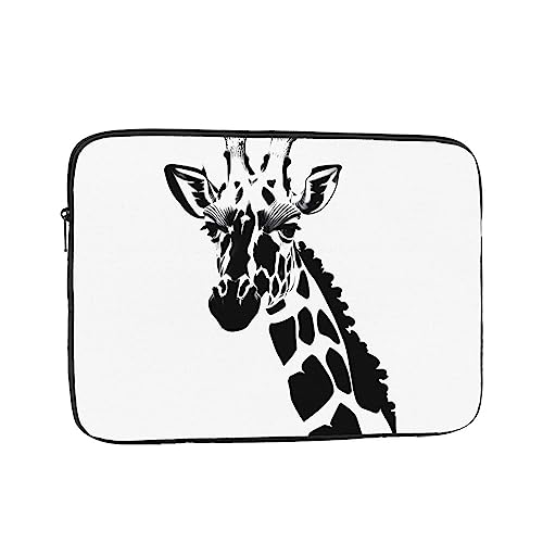 Black and White Giraffe Laptop Sleeve Case 17 Inch Suitable for Notebook Computer Tablet Traveling Carrying Simple Case