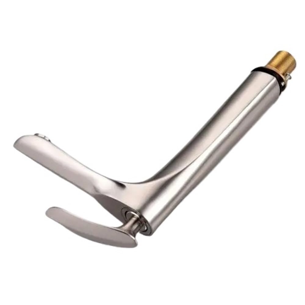 Blyqxs Nickel Basin Faucets Basin Mixer Bathroom Faucet Hot And Cold Chrome Finish Brass Toilet Sink Water Crane W3028(Nickel)