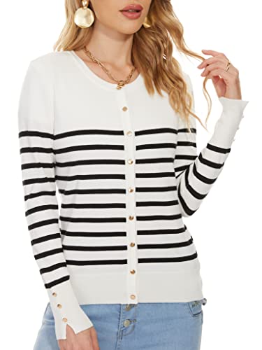 Image of Spicy Sandia Womens Cardigan Sweaters Lightweight Button Up Crewneck Dressy Casual Trendy Spring Sweater Jackets