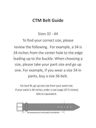CTM Men's Oil Tanned Leather Belt with Embossed Turquoise Accents4