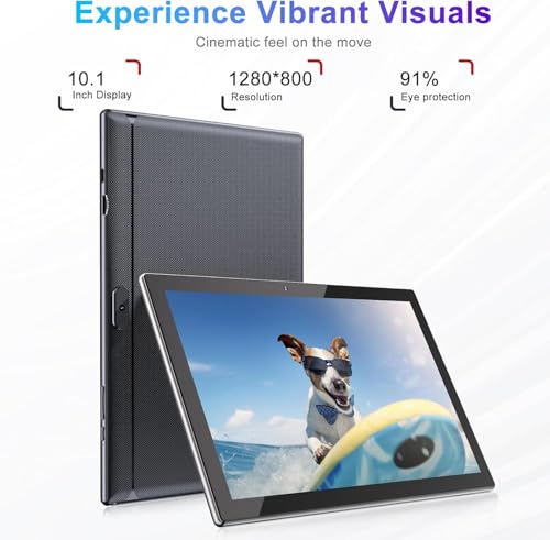 Image of Android 15 tablet 10 inch, 2-in-1 tablets with keyboard /mouse /cover /stylus, 8GB RAM+64GB ROM /1TB expand tablet, 1.8GHz quad-core processor, 1280 * 800 HD touch screen, 8MP camera, 5G WiFi 6