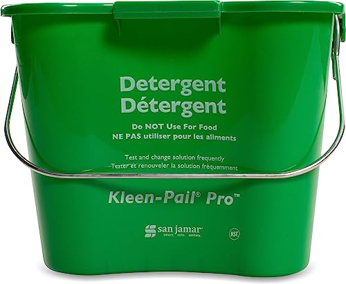 Image of San Jamar Kleen-Pail Pro, Bucket with Handle for Cleaning Products in Commercial and Home Setting, 3 Qts, 1 Count, Green