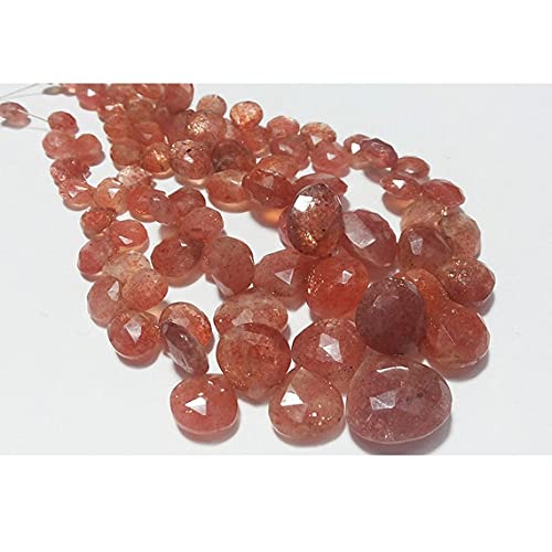 Perles briolette cœur en pierre de soleil LKBEADS pour créer vos bijoux bohèmes d'été