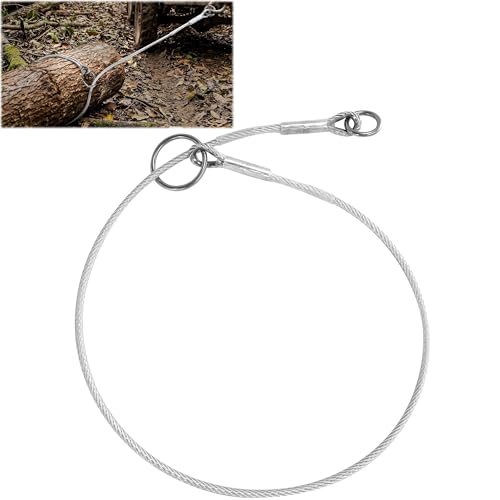 SFNSM Wire Rope Sling 6600lb Rated Load- Reusable Log Choker Cable with Coated Galvanized Rigging Rope Cable for Lifting Roofing Towing Tree Work 5.7ft