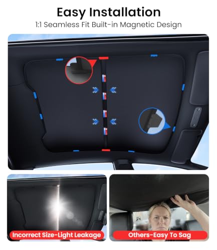 Image of Zanch Tesla Model Y Juniper Sunshade Roof for 2025-2026, Black | Never Sag, Snap-On Installation, Custom Fit, Heat Insulation, UV Protection, Foldable Roof Shade