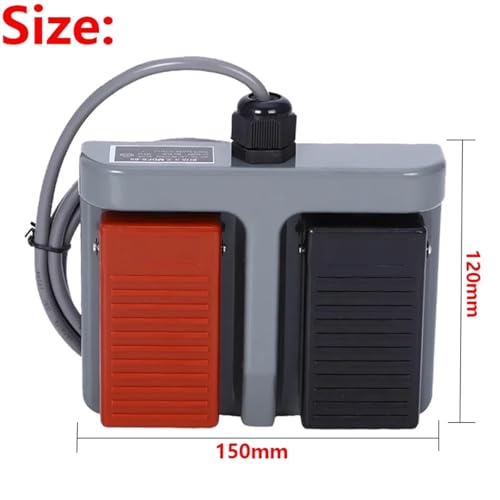 Interruptor de pedal doble momentáneo con cable de 2 metros y capacidad de 3A 220V CA 3
