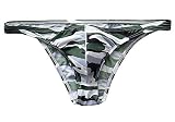 ZEGOO Men's Triangle Briefs Ice Silk Bikini Underwear Low Rise Camo
