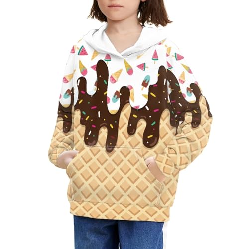Image of Coloranimal Unisex Girls and Boys Long Sleeve Hoodies Hoody Athletic Pullover Sweatshirts Tops Age 6-16year
