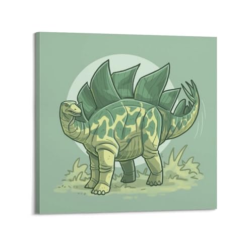 Poster stégosaure sur toile idée cadeau originale décoration murale dinosaure 50x50