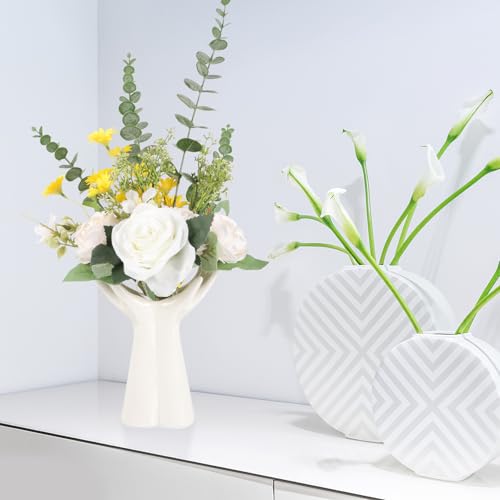 Florero de cerámica con forma de mano YARNOW regalo original casa 5