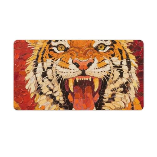 Tapis de souris de jeu grande taille tigre tapis de bureau imperméable XXL