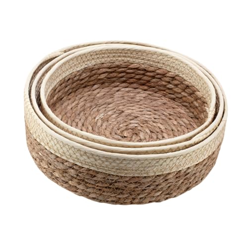 Cestas tejidas redondas PRETYZOOM decorativas para fruta, pan y hogar 2