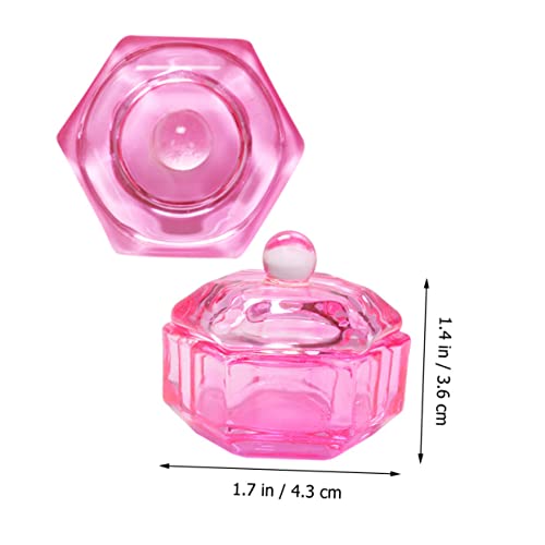 2 piezas plato de cristal para monómero uñas acrílicas miniatura 3
