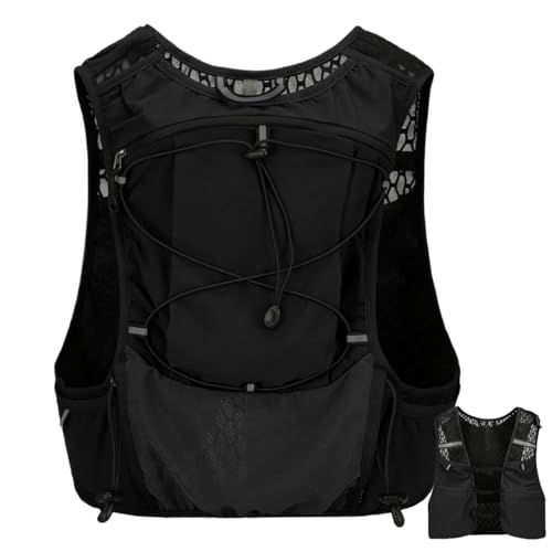 Mochila con chaleco de hidratación para correr | Mochila ligera con vejiga de agua y rayas reflectantes | Paquete de hidratación a prueba de fugas para hombres y mujeres | Chaleco de trail running ais