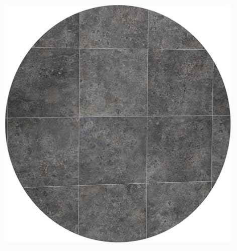 {Alfombras de Vinilo Redondas Alfombras de Vinilo Alfombra de Vinilo Redonda Alfombras Tadi & Imperio - Imitación Metal Oxidado Gris - Diseño Industrial y Elegante para...