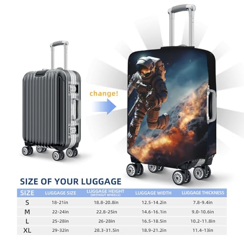 Travel Luggage Cover Astronaut flying in space Suitcase Protector Elastic Washable Stretch Suitcase Protector Anti-Scratch Travel Suitcase Cover Fit 18-32 Inch Luggage2