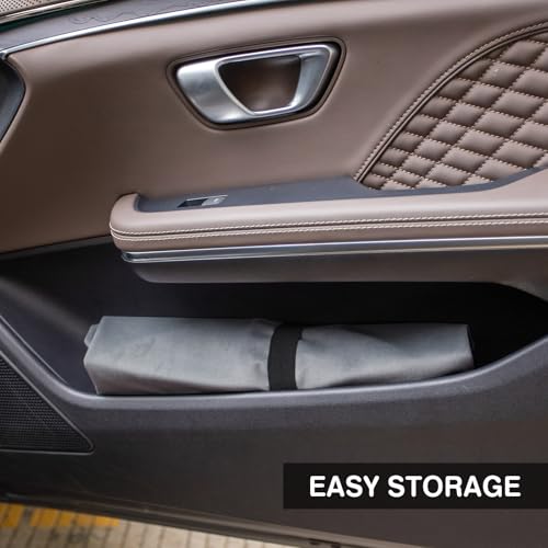 Image of Leader Accessories Grey Car Seat Cover Front Seats Protector for Gym Workout,Running,Swimming,Beach and Hiking,Waterproof Velvet Bucket Seat Cover for Car Trucks SUV Jeep