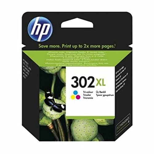 HP 302XL (F6U67AE) Original Druckerpatrone Farbe mit hoher Reichweite für HP DeskJet 1110, 213x, 363x, HP Envy 452x, HP OfficeJet 383x, 465x, 52x, Cyan/Magenta/Gelb