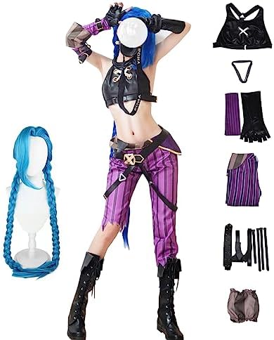 Anime Cosplay Women Halloween Full Costume with Blue Wig