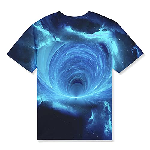 Image of Linnhoy Kids 3D Print Fashion Graphic T-Shirts for Boys Girls 6-16 Years | Unisex Colorful Short Sleeve, Crewneck, Breathable Fabric, Suitable for Daily Sport Festival Wear