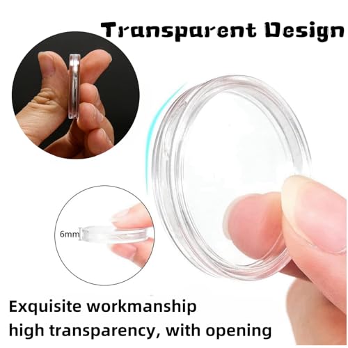 Bakiauli 100 Stück Münzkapseln, Transparenter Münzen Aufbewahrung mit Acryl Münzbox für Münzen Gedenkmünzen