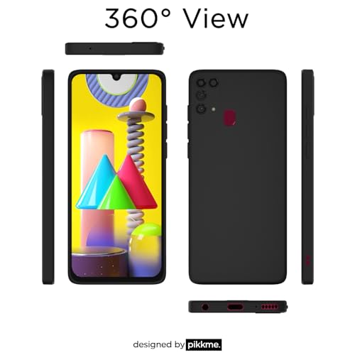 Image of Outlouders Back Cover for Samsung Galaxy M31 / M31 Prime / F41 | Camera Protection | Durable Soft Matte Silicone Bumper Case (Black)