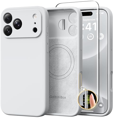 Image of GolbinBox Magnetic for iPhone 17 Pro Max Case, Silicone Cover, Light Gray