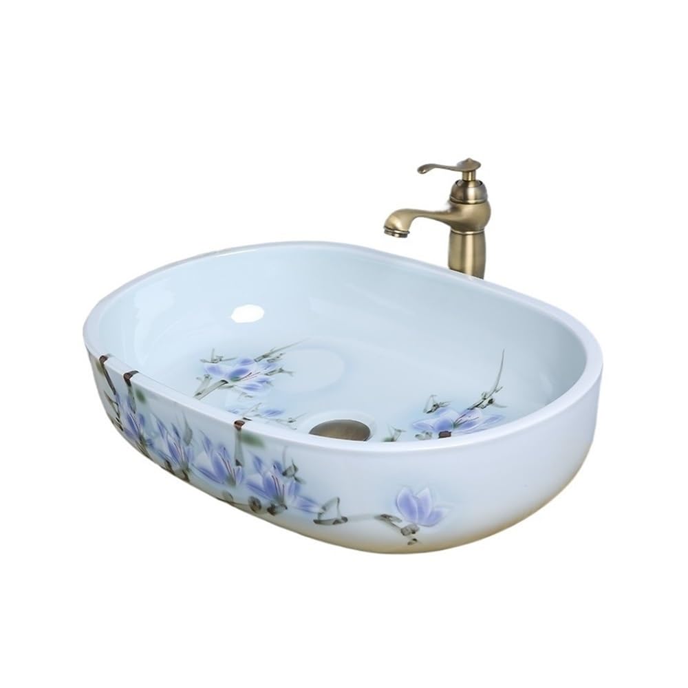 CWCQGH Bathroom Vessel Sink Modern Light Luxury Ceramic Above Counter Basin Home Bathroom Washbasin Vessel Sink
