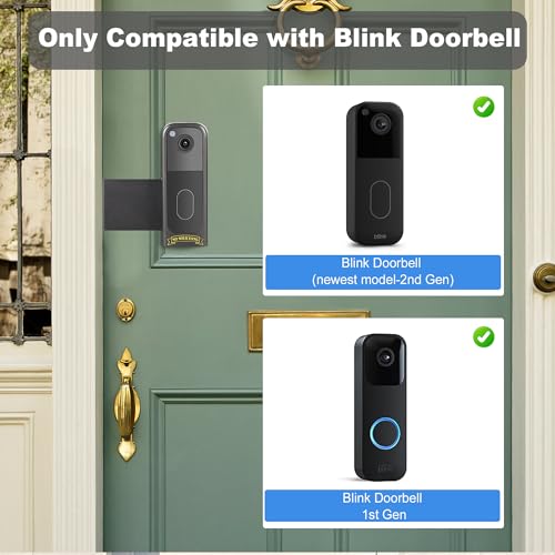 Anti Theft Blink Doorbell Mount - Blink Doorbell Camera Mount 2nd Gen No Drill - Metal Blink Front Door Bracket Door Bel - Additional View