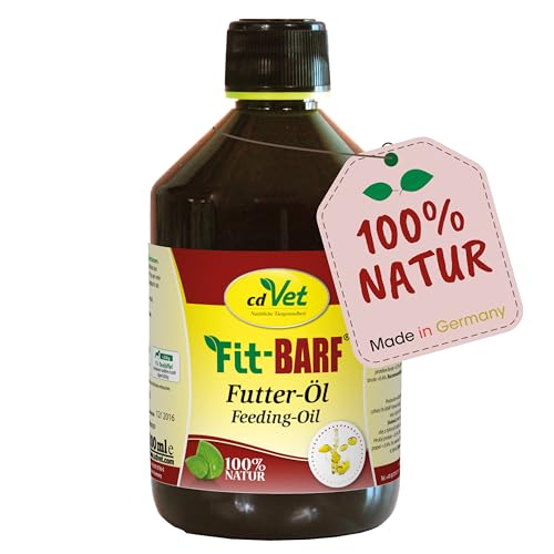 Fit-BARF Futter-Öl für Hunde & Katzen 500ml - Kaltgepresstes Leinöl, Essentielle Fettsäuren, Omega-3-Nahrungsergänzung