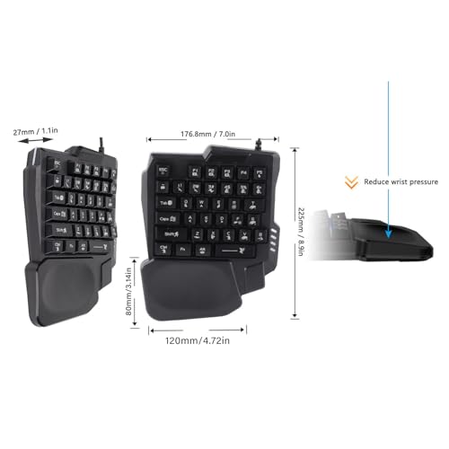 Teclado Gamer Wisoqubtzhfxwiga USB Maltron 35 Teclas miniatura 2