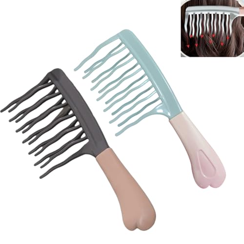 Double Row Wide Tooth Comb for Women - Big Tooth Detangling Comb ...