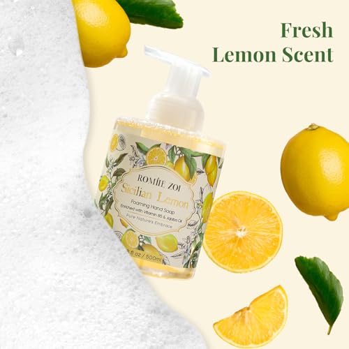Image of ROMIIE ZOI Foaming Hand Soap, Sicilian Lemon, 500ml / 16.8fl.oz | With Gift Box, Gentle cleansing, nourishes skin without drying