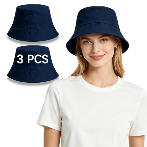 Image of Bucket Hats Bulk Solid Color DIY Blank Hat Bucket Hats for Men, Women and Adults