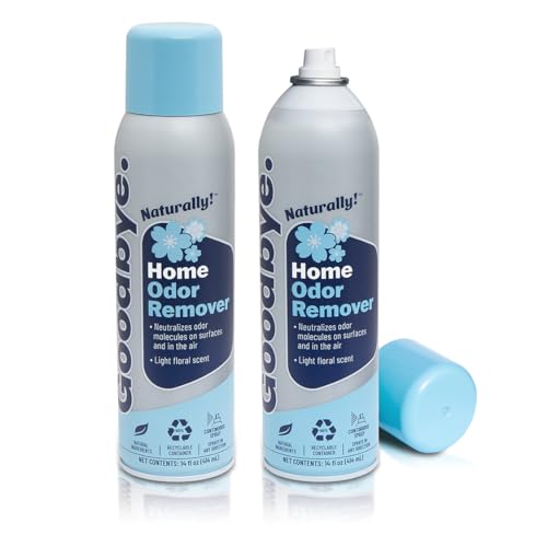 Goodbye Naturally! Home Odor Remover, Odor Neutralizer Spray, 14 oz Continuous Spray Cans, Twin Pack