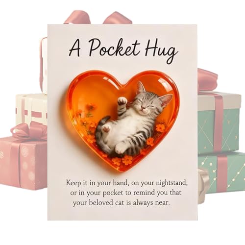 猫の追悼メモリアルカード,ハート形メモリアルはがき,励まし の 名言 ノート カード | 男性向け 女性向け 女の子向け 若者向け 10代向け 祖母向け 祖父向け 妻向け 夫向け 息子向け 娘向け 家族向け 友達向け