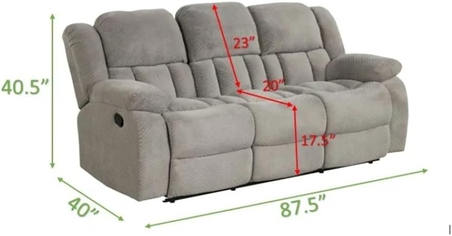 Manual Recliner Sofa Made with Chenille Fabric in