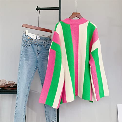 JASCLS Women's Long Sleeve Color Block Chunky Cable Knitted Oversized Sweater Cardigans for Women4